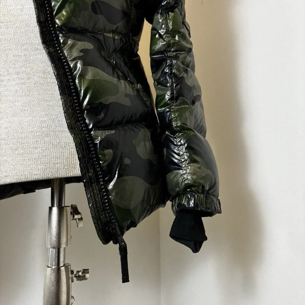 Sam’s S13 Women's Down Puffer Jacket with Faux Fur Trimmed Removable Hood Camo M